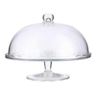 Patera szklana 29cm na nodze +klosz 8041 rant do góry